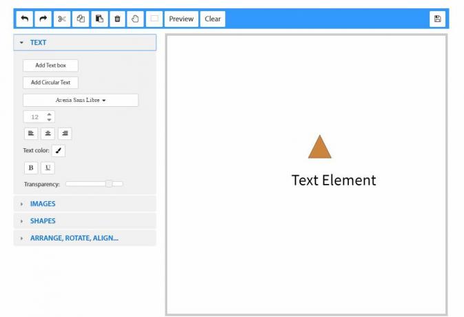 „Free Logo Maker“ darbo vietos ekrano kopija