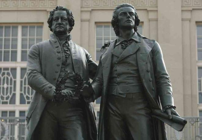 Goethe ir Schillerio statulos