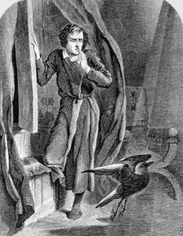 Johno Tennielio iliustracija Edgaro Allano Poe „Varnas