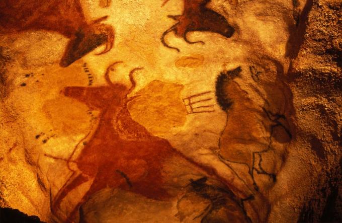 Aurochų ir žirgų tapyba Lascaux oloje, Prancūzijoje