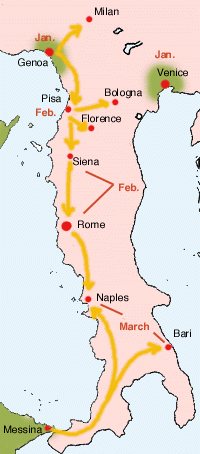 1348 m. Juodosios mirties plitimas per Italiją