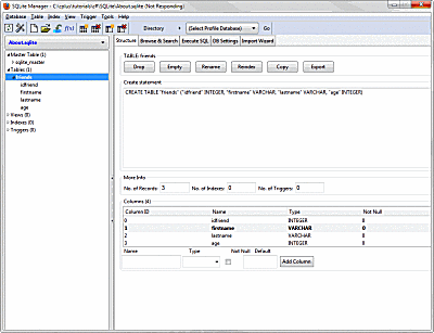 „Firefox SQLite Manager“