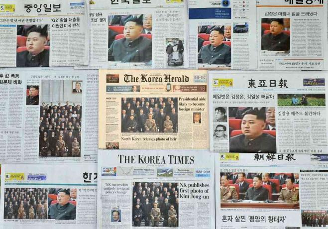 Pietų Korėjos laikraščiai Kim Jong-un
