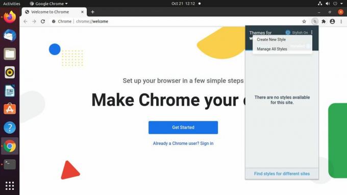 „Google Chrome“ stilingos parinktys