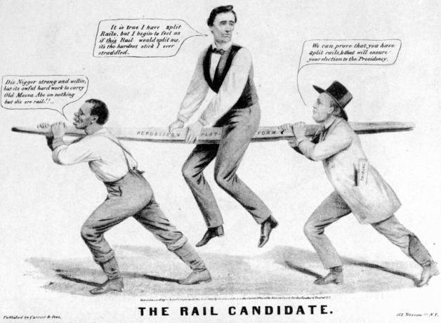 Linkolnas politiniame animaciniame filme buvo pavaizduotas kaip kandidatas į geležinkelį.