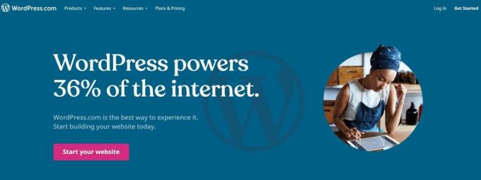 Eikite į „WordPress“ pagrindinį puslapį, kad pradėtumėte savo tinklaraščių kūrimo kelionę