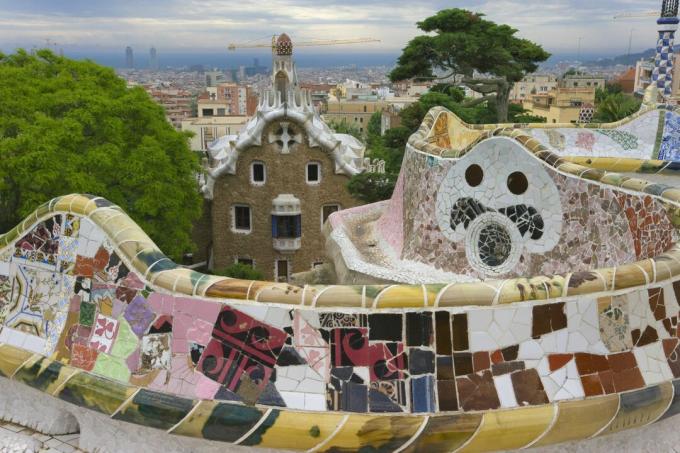 „Parque Güell“ sukūrė Antoni Gaudí Barselonoje, Ispanija